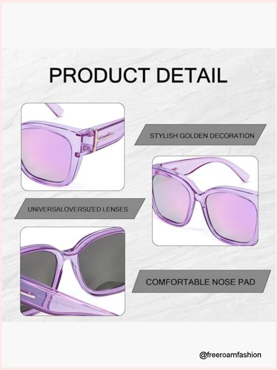 Polarized Oversized Fit Over Glasses Sunglasses UV Protection Mirrored Square main image 5